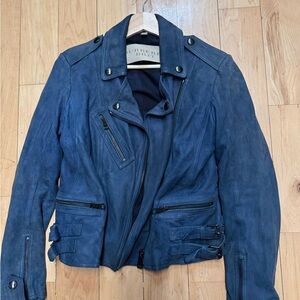 Burberry Women's Deep Blue Leather Jacket